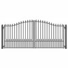 ALEKO DG12MUND Steel Dual Swing 12 x 6 feet Black Driveway Gate Munich Style