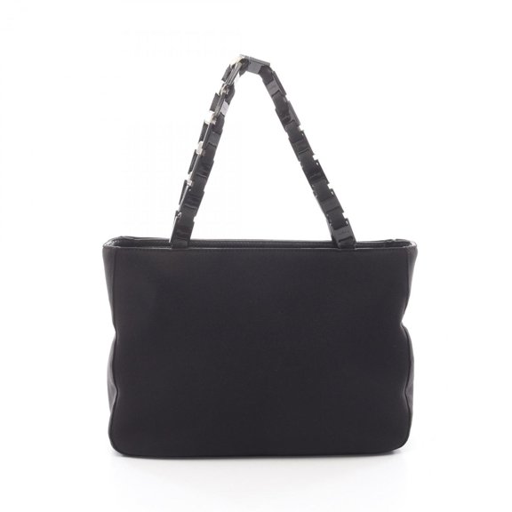 Pre-Owned Salvatore Ferragamo handbag in nylon canvas, black, size 21 9324, for women.