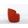 thumbnail image 6 of 360-Degree Swivel Accent  Armchair with Black Powder Coating Metal Base, Round Barrel Chairs in Chenille Fabric for Living Room, Bedroom, Orange, 6 of 7
