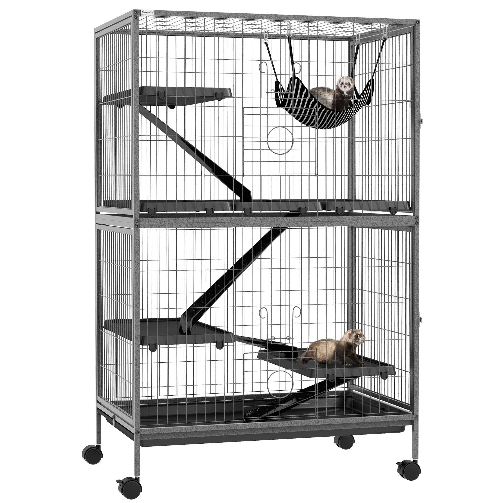 PawHut 5 Tier Rolling Small Animal Cage Play House Deluxe Guinea Pig Cage