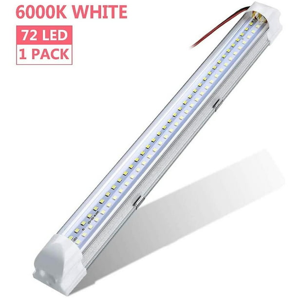 Barra de luces LED, lámpara de CC de 12-80 V Lámpara de armario interior para automóvil / Gabinete de iluminación universal / Automóvil, Camión, Vehículo, Casa rodante, Barco, Luz de techo (108 LED 2p Feliz Sencillez