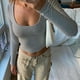 thumbnail image 5 of Camisa ajustada de manga larga NikouMX Cuello redondo mujer S M L, 5 of 8