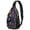 Bigfoot and Human Black Pattern, variant on Bigfoot and Tree White Pattern Sling Backpack, Unisex Cycling Crossbody Bag with Side Mesh Pockets, Breathable Padded Back Gift Ideas for Hiking Cycling Walking