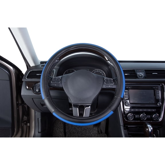Auto Drive 1Piece Car Steering Wheel Cover Leather Sports Blue - Universal Fit, 23SWC231