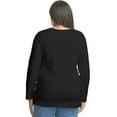 thumbnail image 3 of Hanes Women's Long Sleeve Scoop-Neck Cotton T-Shirt (Plus Size) Ebony 3X, 3 of 3