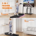 thumbnail image 3 of Under Desk Treadmill with Incline,Walking Pad,2 in 1 Portable Treadmill with Handle Remote Control LED Display,Walking Jogging Machine for Home Office Use,Black, 3 of 9