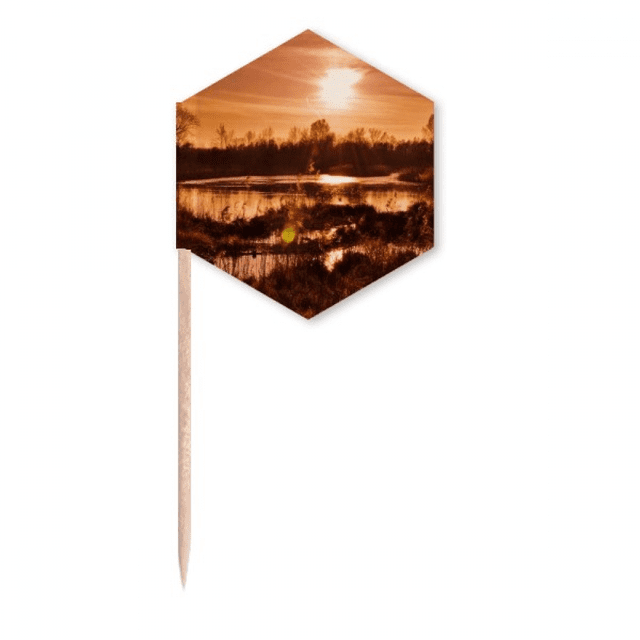 Red Dark Forestry Science Nature Scenery Toothpick Flags Cupcake Picks Party Celebration