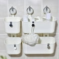 thumbnail image 3 of WUXIAB&nbsp;No-Drill Suction Storage Box,Pet Material Bathroom Kitchen Rack,Bottom Drain Dry-Keeping Organizer,Multi-Scene Easy-Disassemble Wall-Safe Rack,Powerful Suction Flexible Storage Caddy, 3 of 4