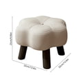 thumbnail image 3 of Hyknon Small Foot Stool Ottoman, Floral Round Faux Leather Wood Leg Foot Rest for Couch, Under Desk Pouf Footstool Footrest for Living Room Bedroom, Entryway Padded Household Seating Stool, Gray, 3 of 7