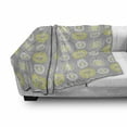 thumbnail image 3 of Grey and Yellow Soft Flannel Fleece Throw Blanket, Pale Grey Backdrop with Inspired Flowers Ivy Image, Cozy Plush for Indoor and Outdoor Use, 50" x 70", Mustard Yellow and White, by Ambesonne, 3 of 6