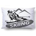 thumbnail image 1 of RYLABLUE Skiing Stylized Logo Or Emblem Template Pillowcase Pillow Cushion Cover 20x30 inch, 1 of 1