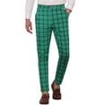 thumbnail image 1 of Pantalones de vestir de cuadros para hombres Inspire Chic, corte slim, pantalones de negocios a rayas 28 verde negro, 1 of 6