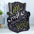 thumbnail image 4 of Hug Soft Flannel Fleece Throw Blanket, Ornamental Love Words of Hug Makes Everything Better, Cozy Plush for Indoor and Outdoor Use, 50" x 60", Purple Grey Yellow Green, by Ambesonne, 4 of 5