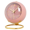 thumbnail image 1 of 1 Pcs Pink European Metal Alarm Clock, Desktop Bedside Student Silent Clock, 1 of 5