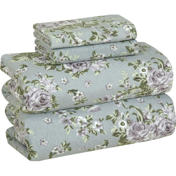 Juego de sábanas de franela Bliss Casa, 100% algodón, cama queen size