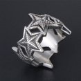 thumbnail image 6 of Mens Titanium Star Ring Polished Band Five Point Design, 6 of 6