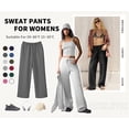 thumbnail image 3 of TEMOFON Pants for Women Low rise Sweatpants Wide Leg Sweatpants Womens Clothes Drawstring Elastic Low Waist Pants with Pockets, 3 of 10
