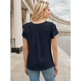 thumbnail image 3 of Weardear Women Dressy Casual Tops Business Work Blouses Summer Short Sleeve Crew Neck Shirts, 3 of 6