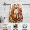 thumbnail image 4 of Dreamtimes Cute Autumn Cat Hand Towels 2 PCS, Ultra Soft and Highly Absorbent, Thanksgiving Pumpkin Decorative Fingertip Towel for Home, Bathroom, Kitchen, 28.3"x14.4", 4 of 5