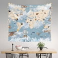 thumbnail image 3 of Bingfone Polyester Fabric Tapestry Animals Travel World Map Wall Hanging Tapestry,Daily Decorative Tapestry For Bedroom Living Room Dorm 60l X 51w Inches, 3 of 9