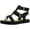 Black, variant on VIA PINKY FALLON-06 Women's Open Toe Strap Flat Gladiator Sandals, Beige, 6