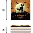 thumbnail image 3 of FMSHPON Happy Halloween Cary Cat in Gothic Forest at Night with Bat Flying Set of 8 Coaster for Drinks, Absorbent Ceramic Stone Coasters Cup Mat with Cork Base for Coffee Table Bar Decor, 3 of 4
