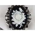 thumbnail image 3 of Vintage Elegant Victorian Rose Flower Cameo Crystal Rhinestone Brooch Pin, Grey, 3 of 6