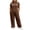 Brown, variant on Women's 2 Piece Pants Set Plus Size Summer Lounge Outfits Short Sleeve Crewneck Tops and Wide Leg Sweatpants (6XL, Red)