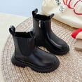 thumbnail image 2 of DxhmoneyHX Girls Ankle Boots Fashion Vintage Side Zipper Faux Leather Shoes Low Heel Snow Boots Fall Winter Slip on Casual Shoes Size 33, 2 of 9