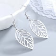 thumbnail image 3 of Sterling Silver Open Leaf Drop Earrings, 3 of 3