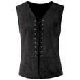 thumbnail image 2 of SEAOPEN Men's Medieval Renaissance Pirate Vest Ren Fairy Gothic Steampunk Waistcoat Steampunk Halloween Cosplay Costume Black,L, 2 of 4