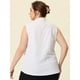 thumbnail image 4 of Camisas con botones de oficisin mangas de talgrande pamujer Top Blanco XL, 4 of 5
