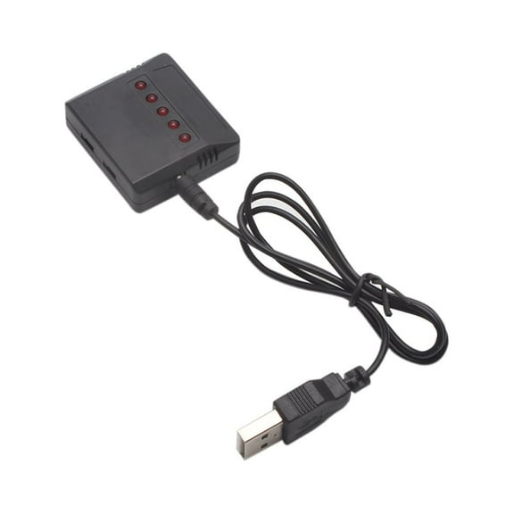 WHAMVOX 5 in 1 Lipo Battery Charger for RC Quadcopter with Indicators Black Plastic 3.7V