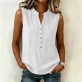 thumbnail image 4 of SwiftWear Women's Summer Button Down Tank Top Soft V-Neck Sleeveless Cami, Relaxed Fit Casual Cotton Tunic Tops, 4 of 9