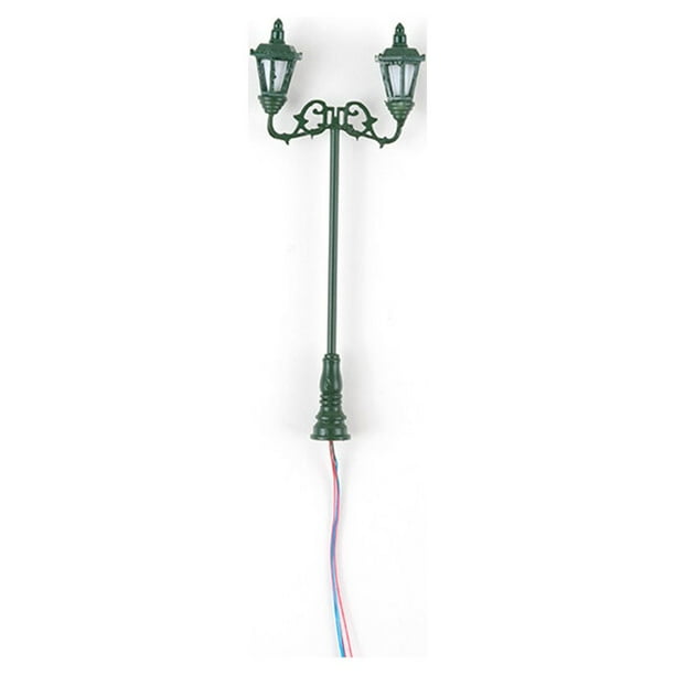 Farola LED Injueey lámparas de jardín resistentes cabezas mini Paisaje ferroviario luz blanca