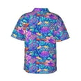 thumbnail image 3 of Haiem Colorful Mushrooms Printed Hawaiian Shirt for Men - Men’s Casual Beach Summer Shirts - Stretch Fabric with Modern Fit-3X-Large, 3 of 9