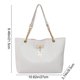 thumbnail image 3 of Bolso tote de hombro para mujer | Bolso de Poliuretano de Gran Capacidad | Textura de cuero de cera de aceite estilo vintage | Bolso de moda multiusos | Duradero Ligero 27x21.5x9.5cm | Marrón Blanco, 3 of 9