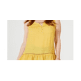 thumbnail image 2 of Style & Co Women's Sleeveless Ruffle Hem Top Yellow Size Petite L, 2 of 2