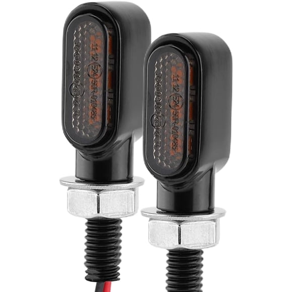 Mini Motorcycle Turn Signals Light LED Micro Blinkers Small Front Rear Indicator Compatible with Harley Davidson Indian Honda Suzuki Triumph Cafe Racer Bobber Street Bike (C-Black)