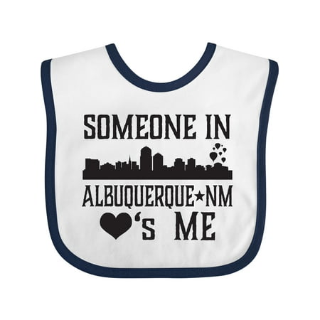 

Inktastic Albuquerque New Mexico Someone Loves Me Skyline Gift Baby Boy or Baby Girl Bib