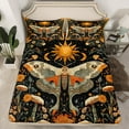 thumbnail image 2 of jejeloiu Retro Boho Moth Bed Sheets,Gothic Theme King Sheets,Rustic Mushroom Sheet Set For Teens,Super Cozy Room Decor,4-Piece, 2 of 6