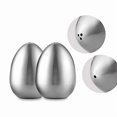 thumbnail image 3 of 2 Pieces Stainless Steel Pepper Shaker Egg Shaped Salt Shaker Set Kitchen Tool, 3 of 5