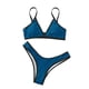 thumbnail image 4 of Conjuntos de bikini Prolriy para mujer, traje de baño de bikini de moda para mujer con bloques de color y almohadillas acolchadas, trajes de baño para mujer, azul marino L, 4 of 4