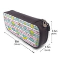 thumbnail image 3 of Picia Space Doodle Pattern Large Capacity PU Leather Pencil Case Organizer Pen Marker Holder Double Zipper Storage Bag Big Pencil Pouch for College Office, 3 of 6