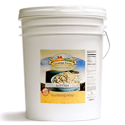 Saratoga Farms Long Grain Brown Rice ValueBUCKET, 5Gallon Bucket