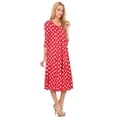 thumbnail image 2 of Moa Collection Women's Basic Round Neck 3/4 Sleeves A-line Casual Maxi Dress, 2 of 4