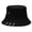 Black, variant on Unisex Hip Hop Solid Color Bucket Hat Spiked Rivets Metal Rings Fisherman Cap