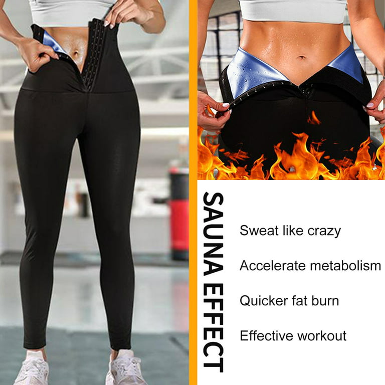 QRIC Thermo Sweat Sauna Pants for Women High Waist Trainer Slimming Leggings  Compression Workout Body Shaper Thighs 
