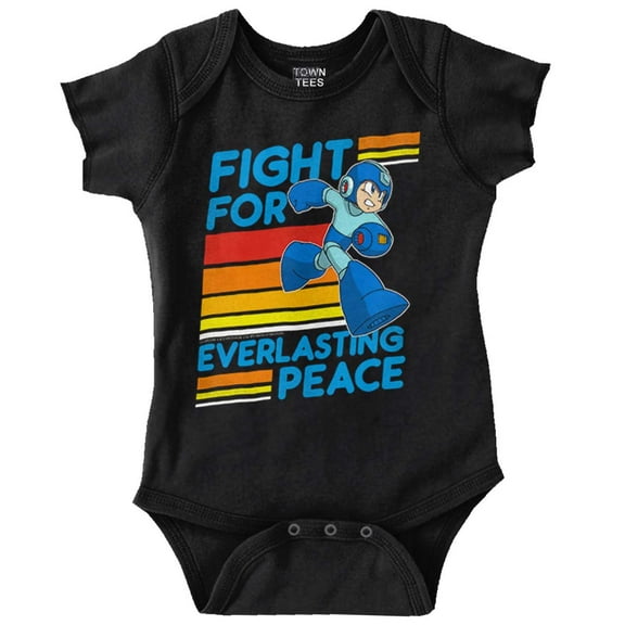 Mega Man 90s Gamer Anime Character Romper Boys or Girls Infant Baby Brisco Brands 12M