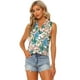 thumbnail image 1 of Camisa hawaiana para mujer Blusa de playa con botones florales tropicales blanco L, 1 of 4